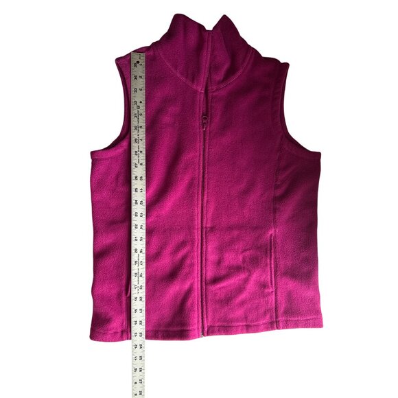 Lands End Womens Deep Pink Fleece Full Zip-Up Vest With Pockets Size Small 6-8 - Picture 7 of 7